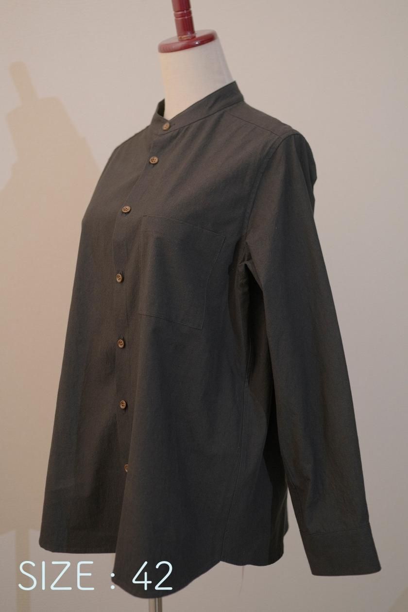atelier naruse / コットンバンドカラーシャツ | アトリエナルセ