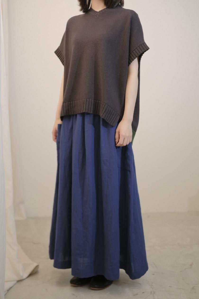atelier naruse / コットンバイカラーフレンチニットベスト