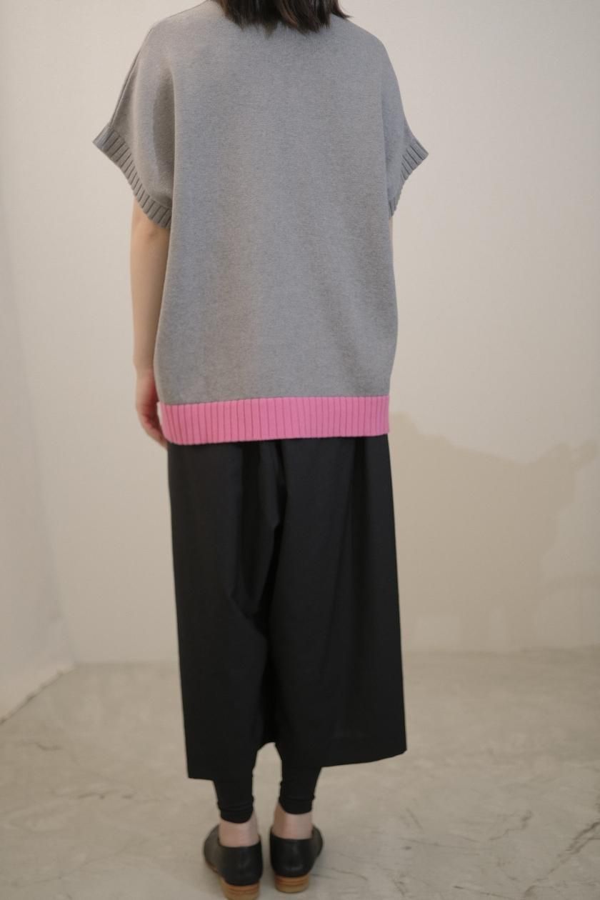 atelier naruse / コットンバイカラーフレンチニットベスト