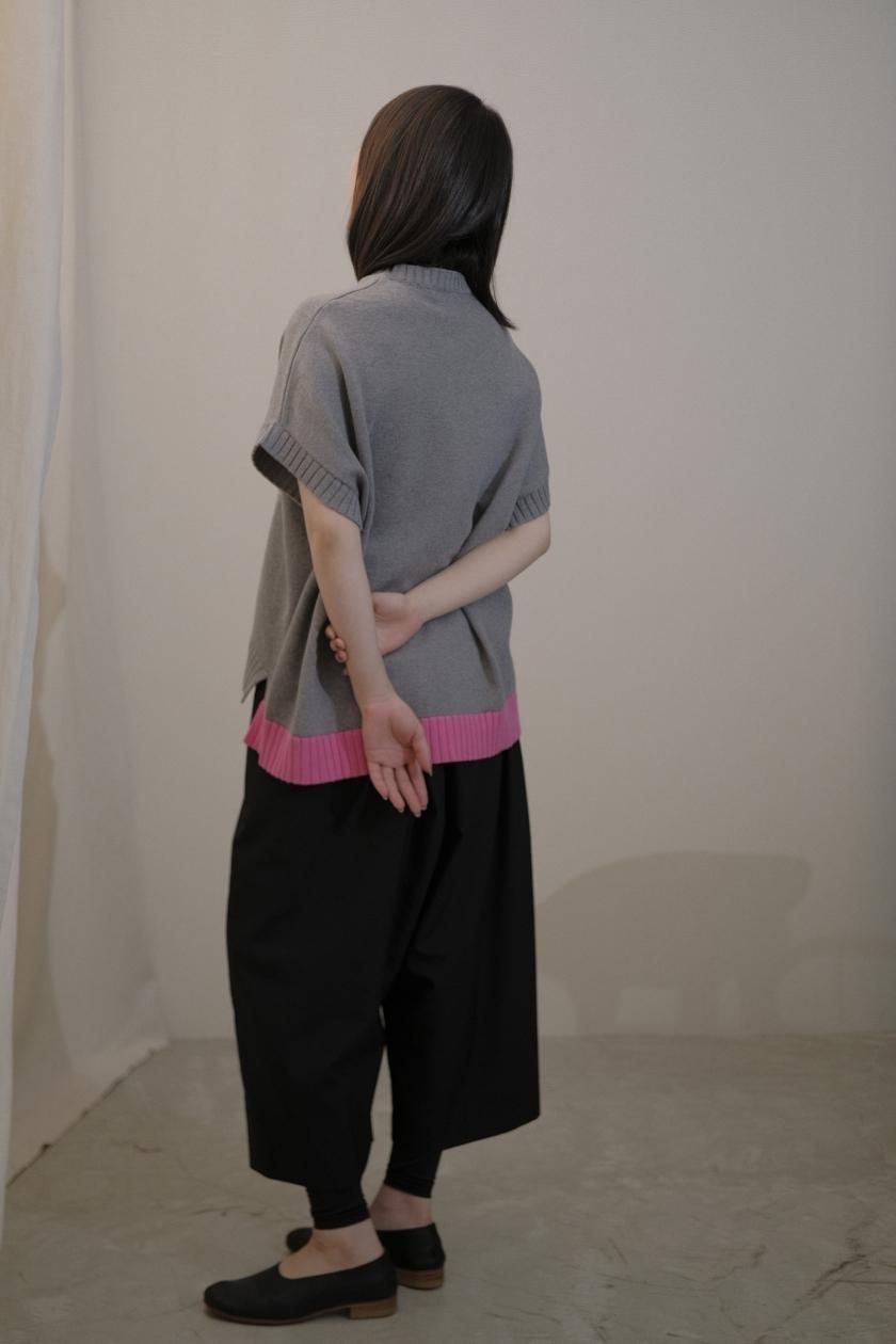 atelier naruse / コットンバイカラーフレンチニットベスト