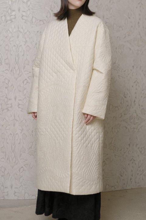 H&#233;riter / quilt embroidery long coat.