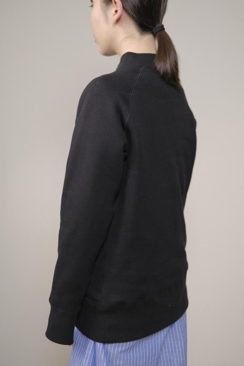 atelier naruse / コットン吊裏毛モックネックスウェット (ブラック