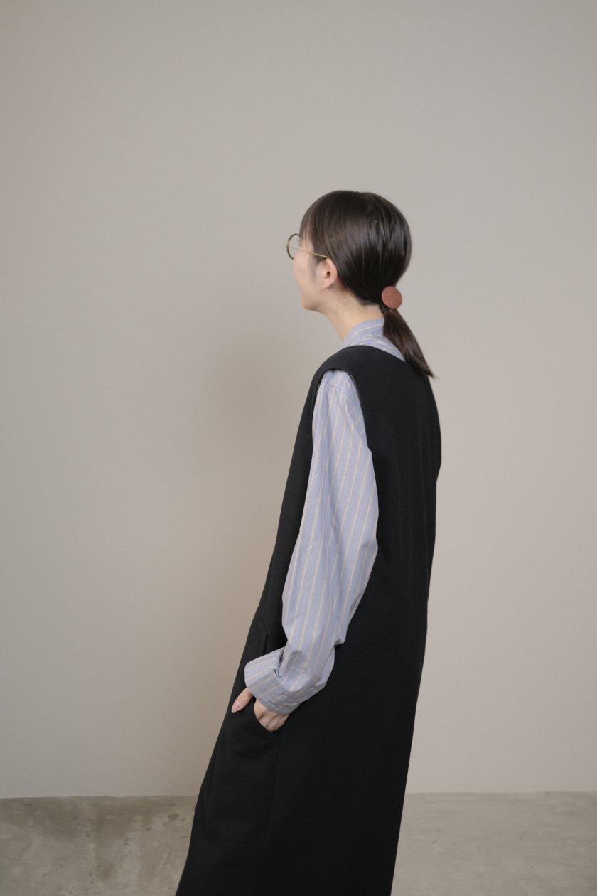 atelier naruse / コットンウールヘリンボンジャンパースカート(black ...