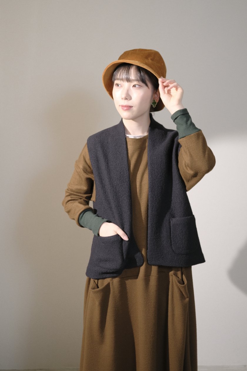 atelier naruse / スムースウールコクーンワンピース(brown