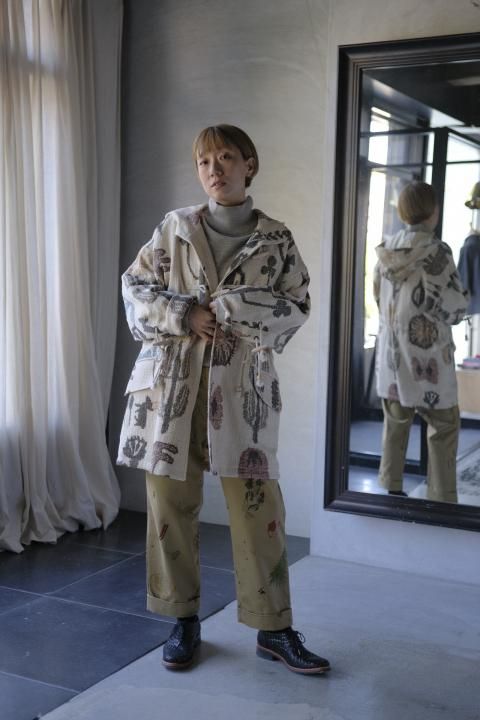 ASEEDONCL&#214;UD  / Antique kilim print Forest philosopher's coat,