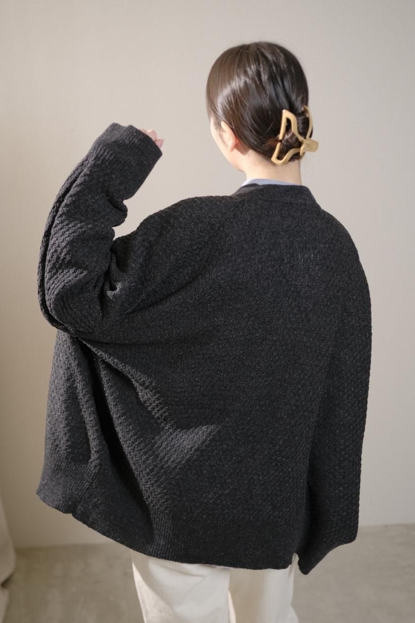 タグ付き アトリエナルセ ラムウールビッグカーディガン　日本製 atelier naruse ラムウールビッグサイズカーディガン(off