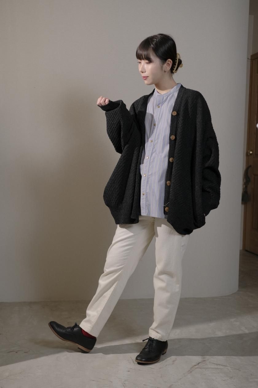 atelier naruse / ラムウールビッグサイズカーディガン(charcoal