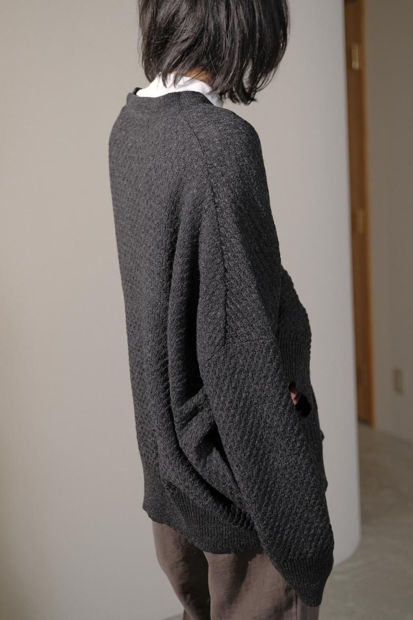atelier naruse / ラムウールビッグサイズカーディガン(charcoal