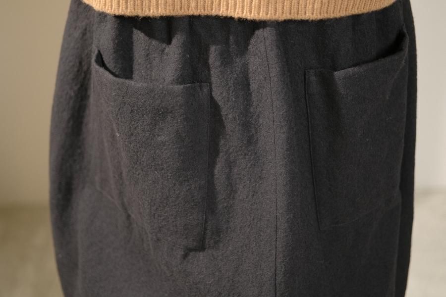 atelier naruse / コットンウールツィルサルエルパンツ(black