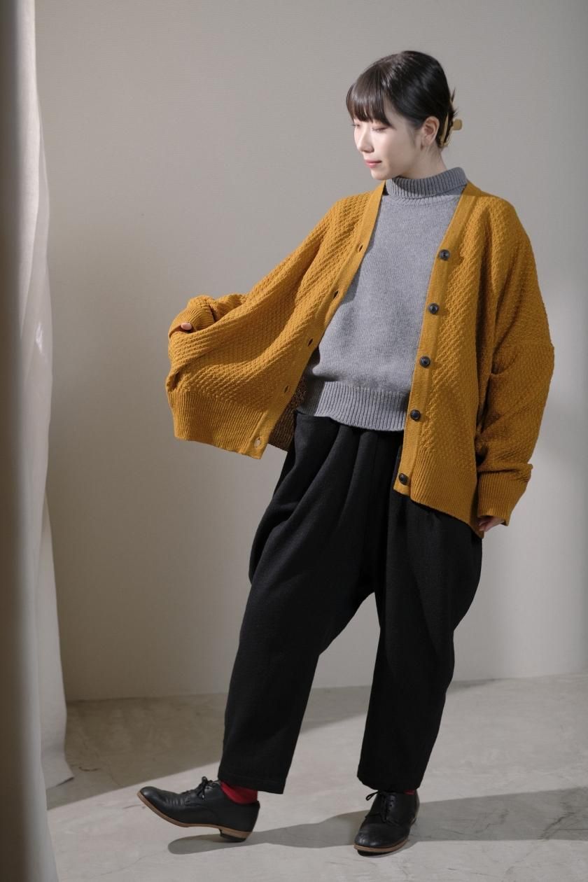 atelier naruse / コットンウールツィルサルエルパンツ(black