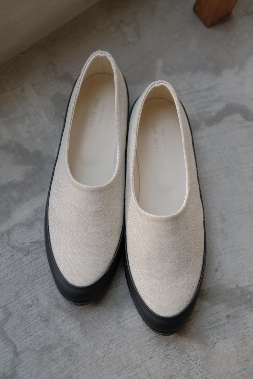 evam eva / linen slip-on. | エヴァムエヴァのリネンスリッポン