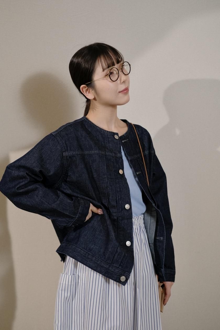 未使用タグ付き♪アトリエナルセ コットンデニムノーカラージャケット Gジャン atelier naeuse / コットンデニム ノーカラージャケット