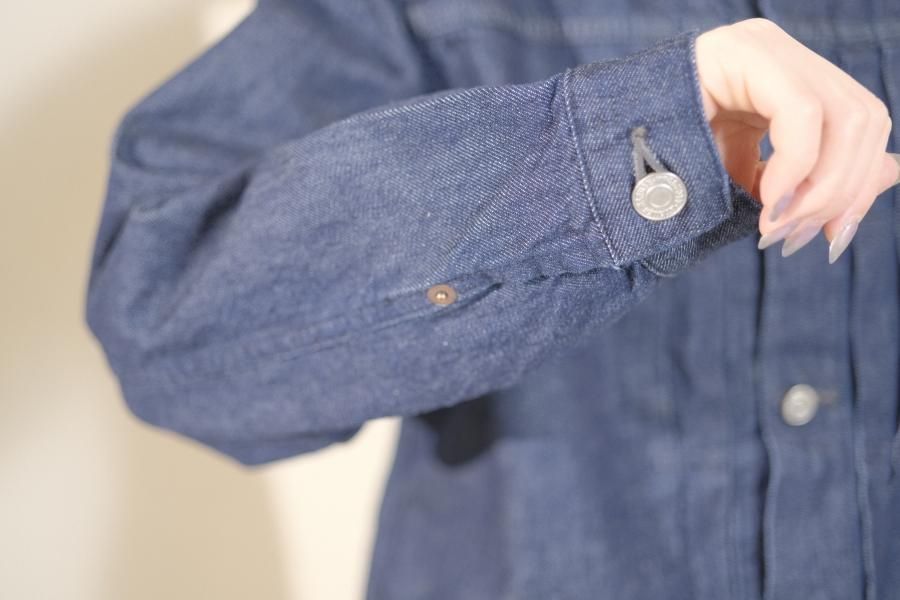 未使用タグ付き♪アトリエナルセ コットンデニムノーカラージャケット Gジャン atelier naruse アトリエナルセ コットン デニム ノーカラー