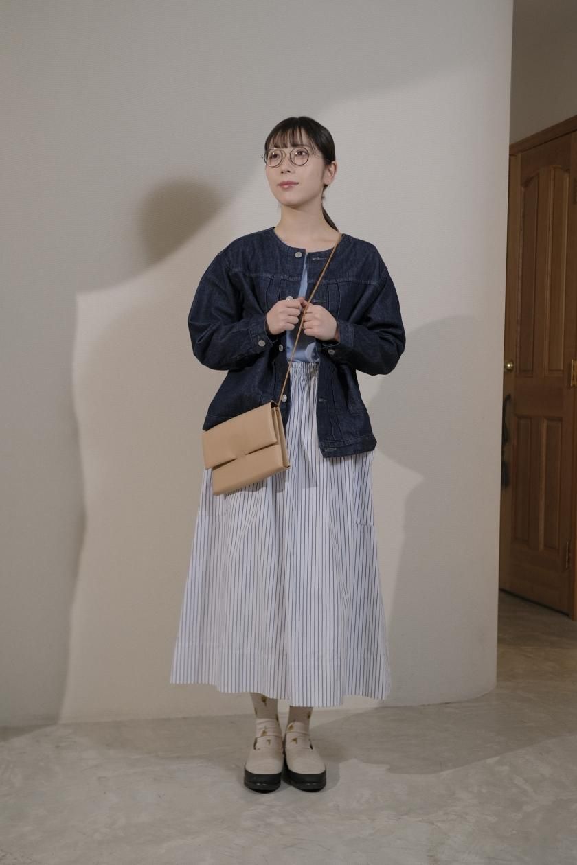 cotton denim no collar jacket - atelier naruse｜Online store