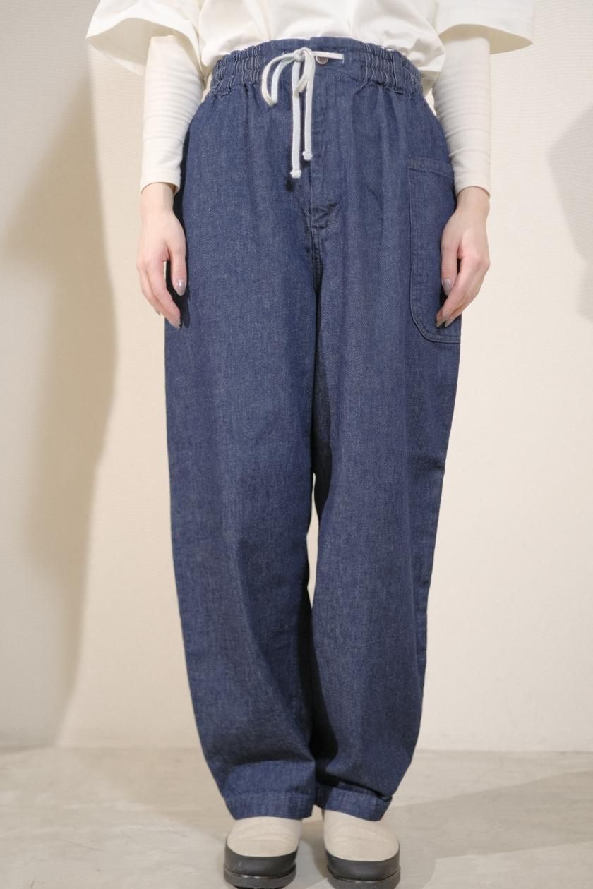atelier naruse / コットンデニム ゴムバルーンバンツ