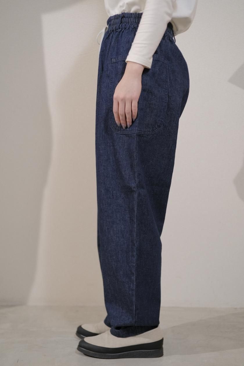 atelier naruse / コットンデニム ゴムバルーンバンツ