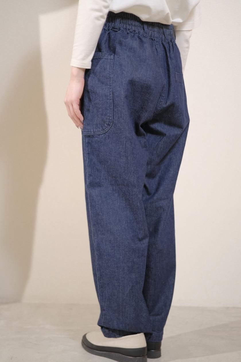 atelier naruse / コットンデニム ゴムバルーンバンツ ~インディゴ