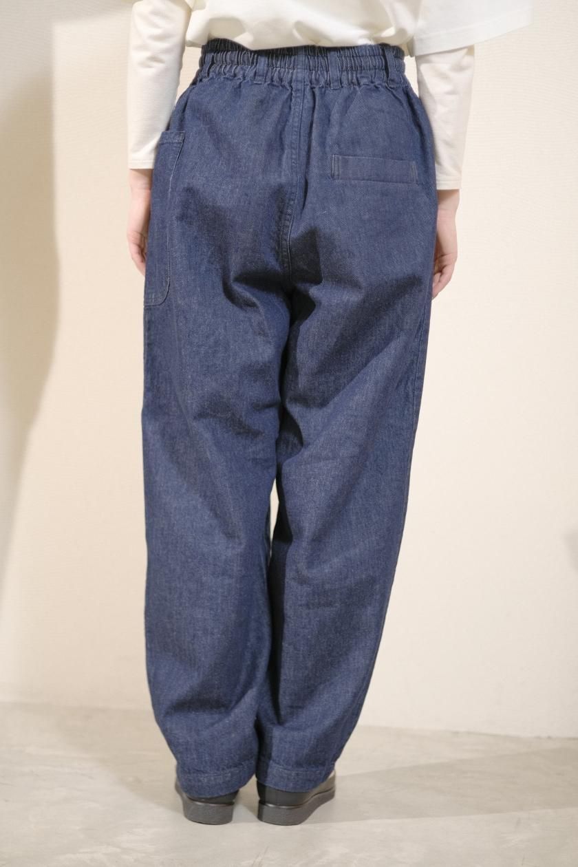 atelier naruse / コットンデニム ゴムバルーンバンツ ~インディゴ