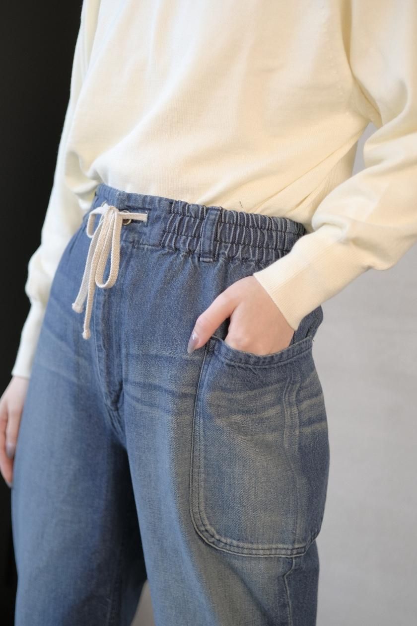 atelier naruse / コットンデニム ゴムバルーンバンツ ~stone