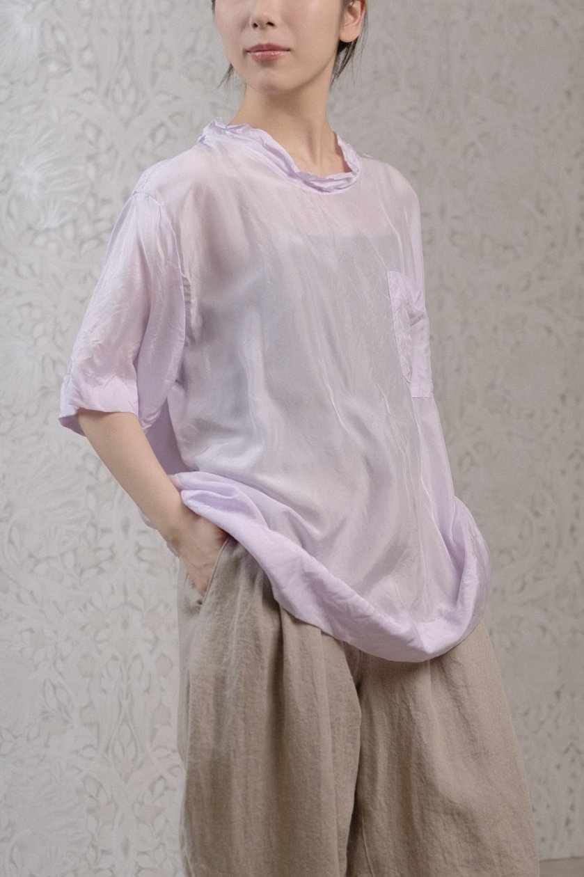 TOWAVASE silk T-shirt (lavender) | 2024ss新作の定番Tシャツ - c a b i n e t　 O N L I  N E　S T O R E