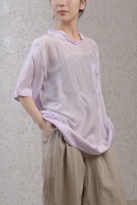 TOWAVASE / silk T-shirt (lavender) / 27-0017S