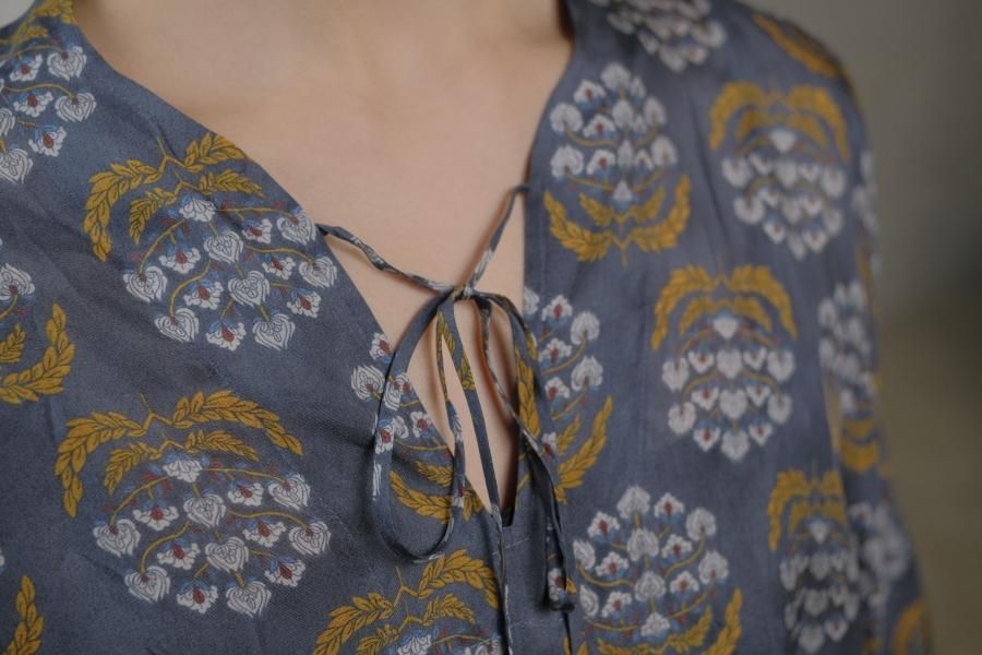 TOWAVASE / Dress(blue) / 27-0016S | トワヴァーズ 新作シルク