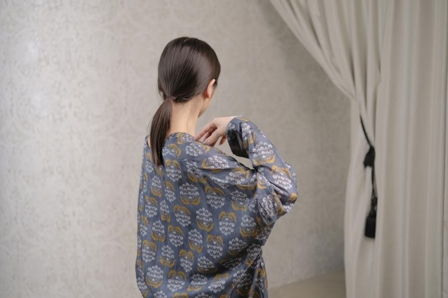 TOWAVASE dress Verrerie シルク100% ガラス釦 日本製の通販 by