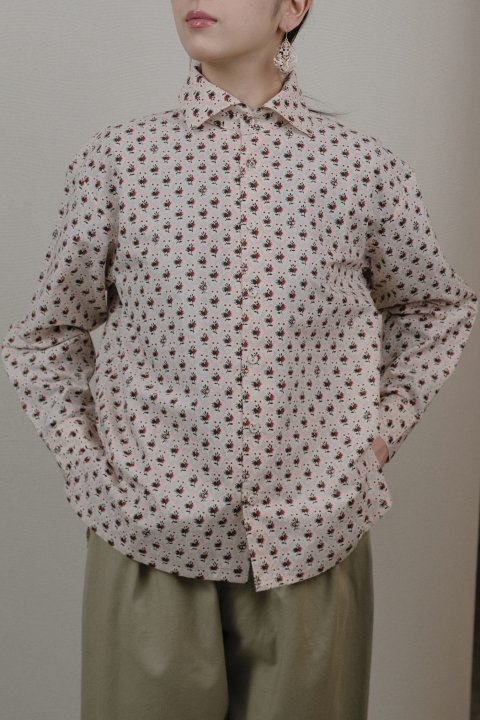 COSMIC WONDER / Old owlish floral-patterned shirt