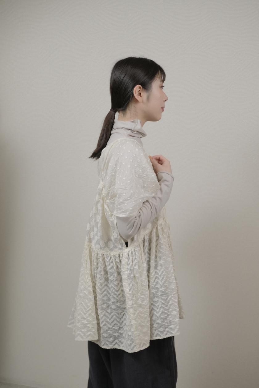 Hériter / cut jacquard blouse | エリテインド織カット