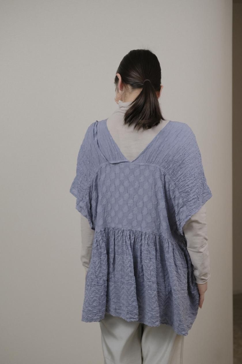 Hériter / cut jacquard blouse | エリテインド織カット