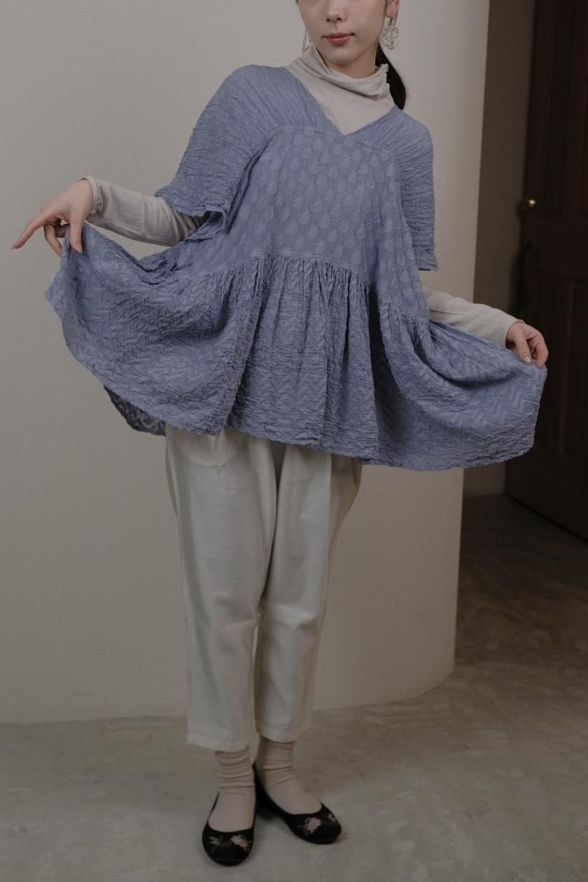 Hériter / cut jacquard blouse | エリテインド織カット