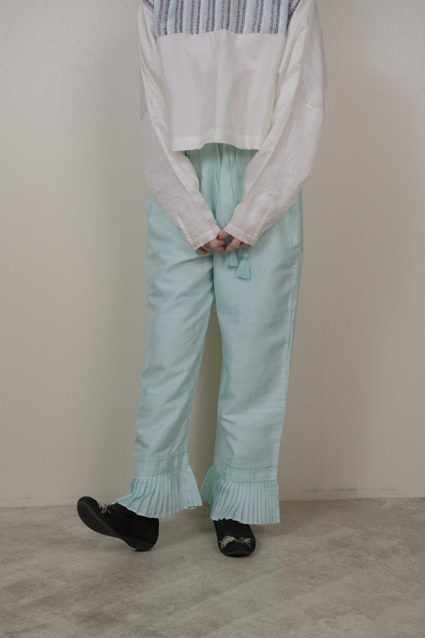 BUNON / Hem Tuck Pants | 手織りの高品質Khadiと伝統技術を融合