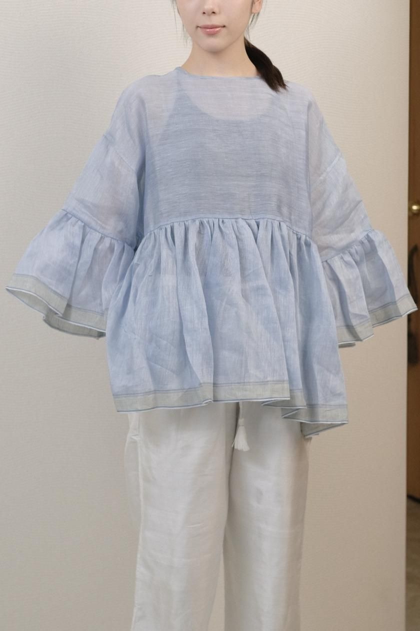 トップス BUNON Wide Sleeve Frill Blouse BUNON ブノン：Wide Sleeve Frill Blouse ワイドスリーブ