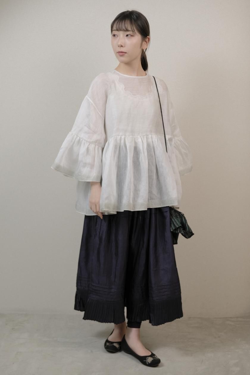 トップス BUNON Wide Sleeve Frill Blouse BUNON / Wide Sleeve Frill Blouse | Handcrafted Khadi