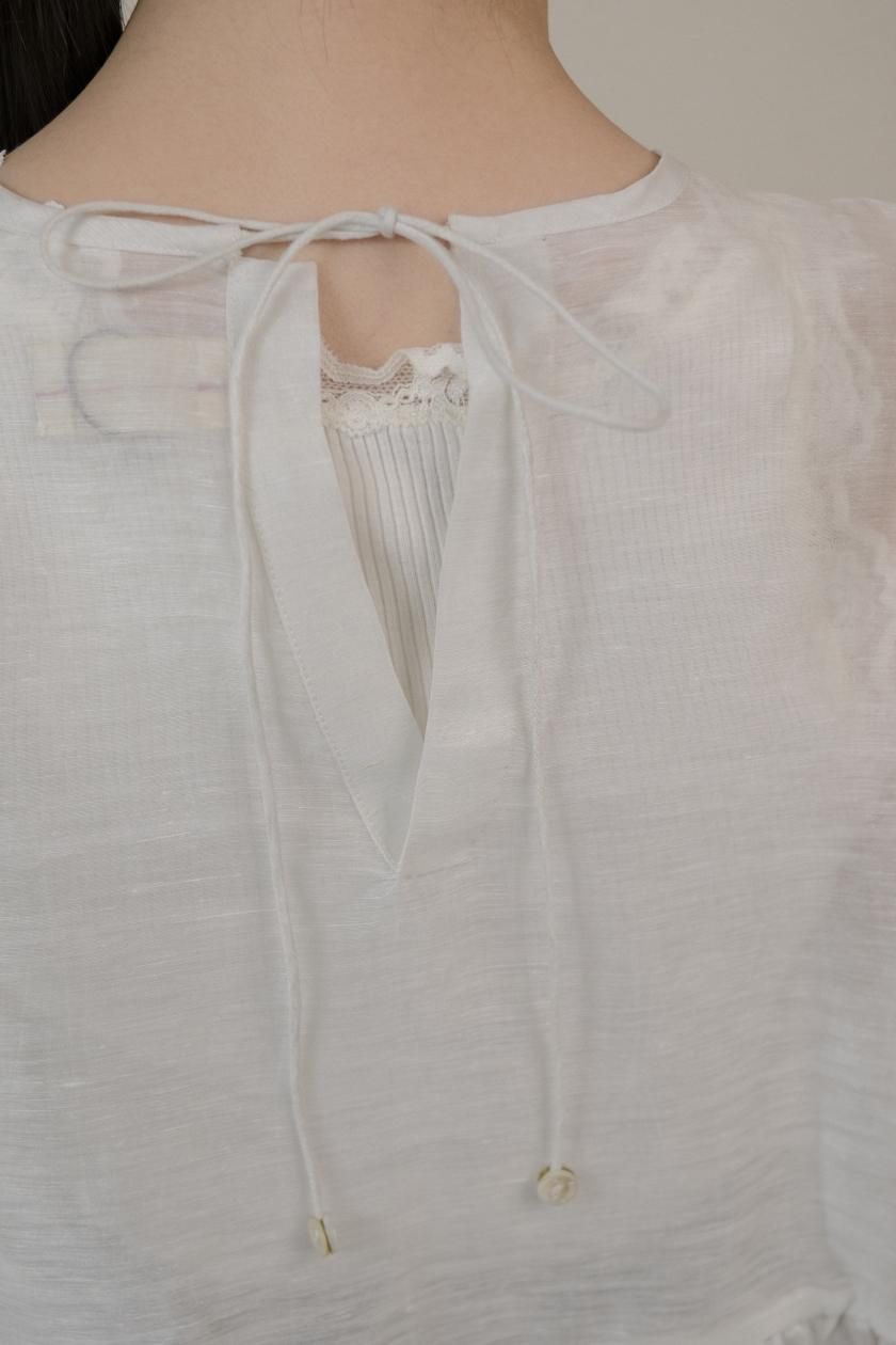 BUNON / Wide Sleeve Frill Blouse | Handcrafted Khadi