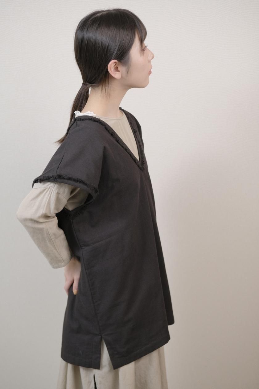 BUNON ベスト BUNON / Bird Embroidery Fringe Vest | インドの伝統技術と手