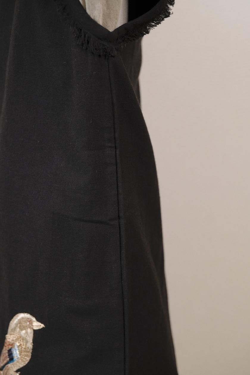 BUNON ベスト BUNON / Bird Embroidery Fringe Vest | インドの伝統技術と手