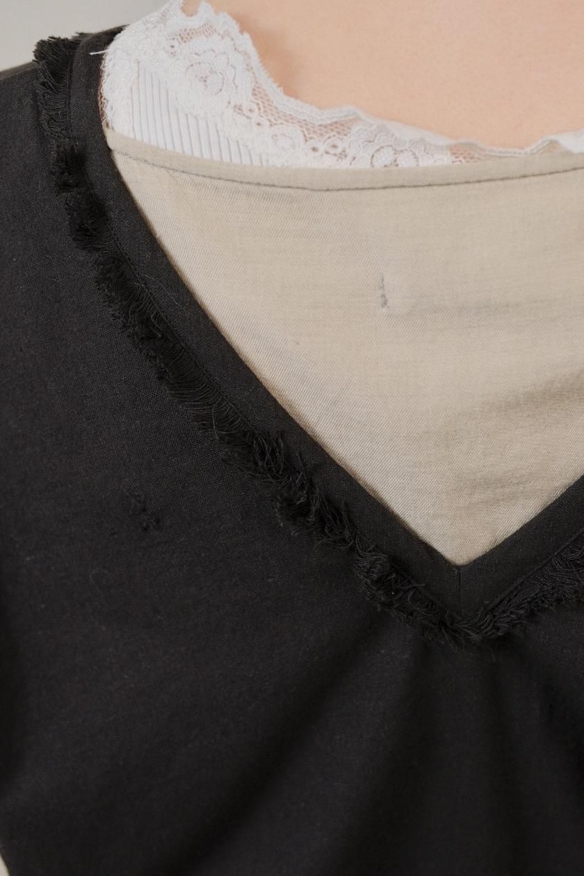 BUNON ベスト BUNON / Bird Embroidery Fringe Vest | インドの伝統技術と手