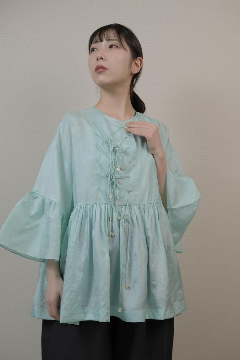 トップス BUNON Wide Sleeve Frill Blouse BUNON / Wide Sleeve Frill Blouse | Handcrafted Khadi