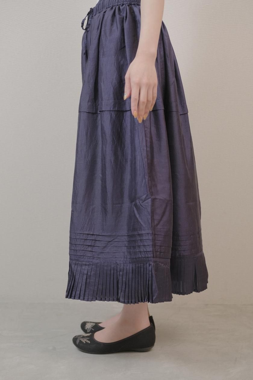 BUNON ブノン Khadi Silk Polka Dots Print Wide Jumper Skirt