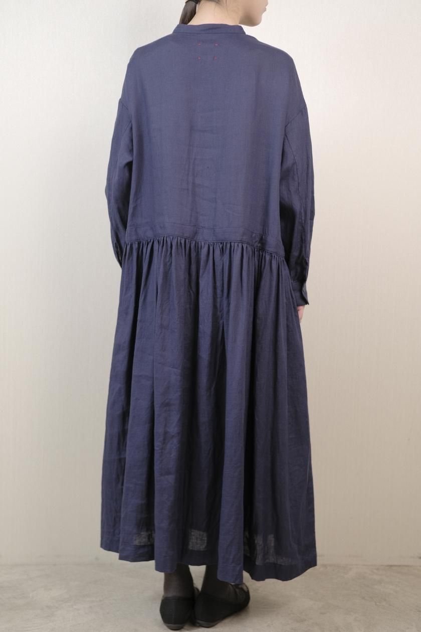 atelier naruse | リネンシャツギャザーワンピース - c a b i n e t