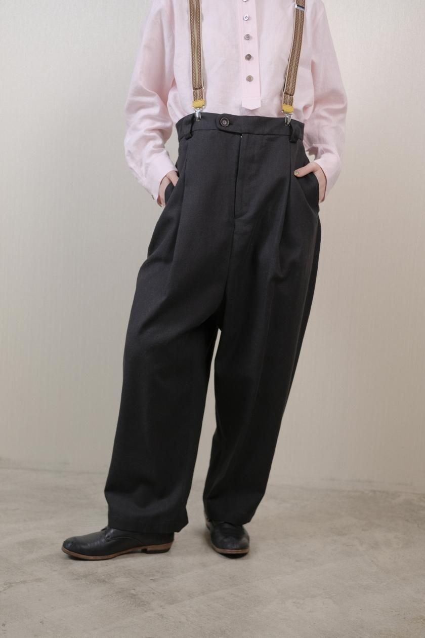 リネンコットン .タックワイドパンツ | atelier naruse