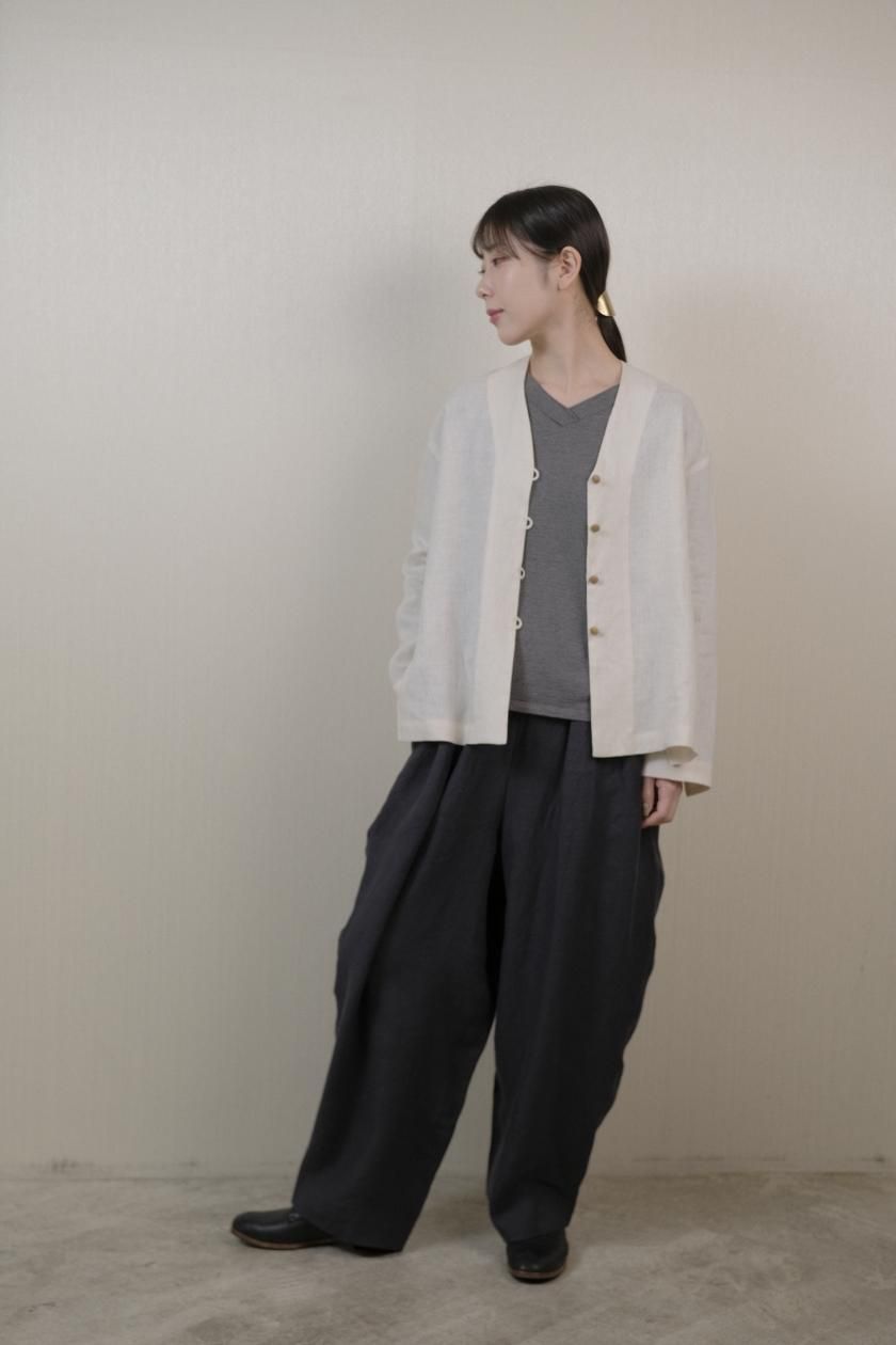 atelier naruse | リネンシャツカーディガン(ivory