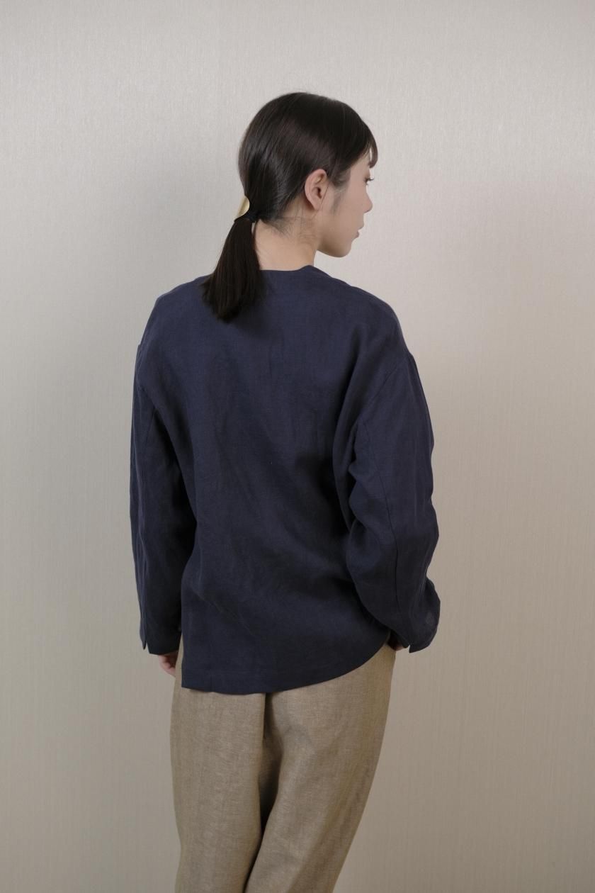 atelier naruse | リネンシャツカーディガン(navy