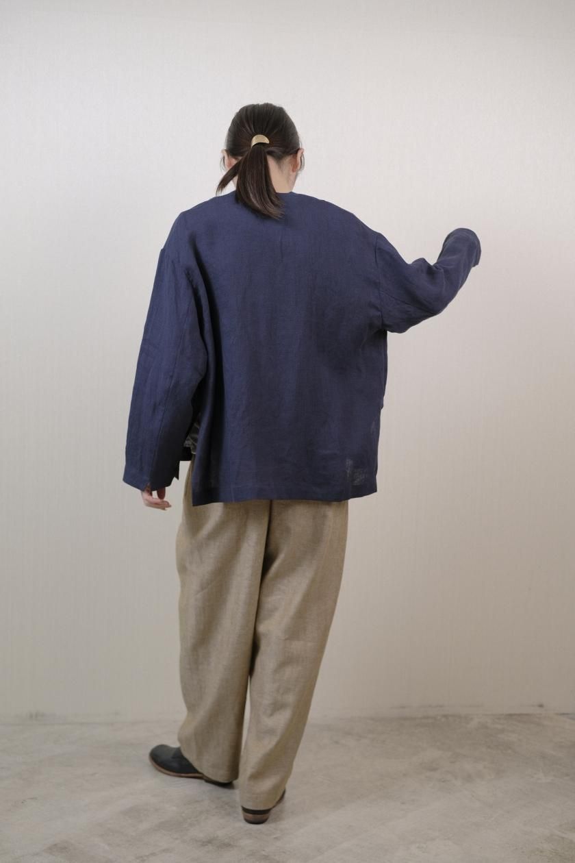 atelier naruse | リネンシャツカーディガン(navy