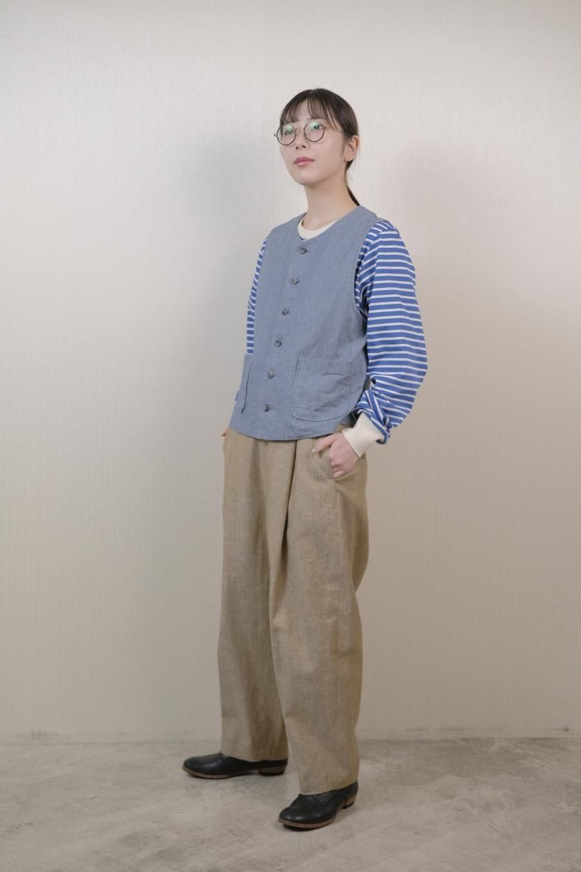 atelier naruse　ボーダーニット　みずいろ cotton wool border knit - atelier naruse｜Online store｜the an