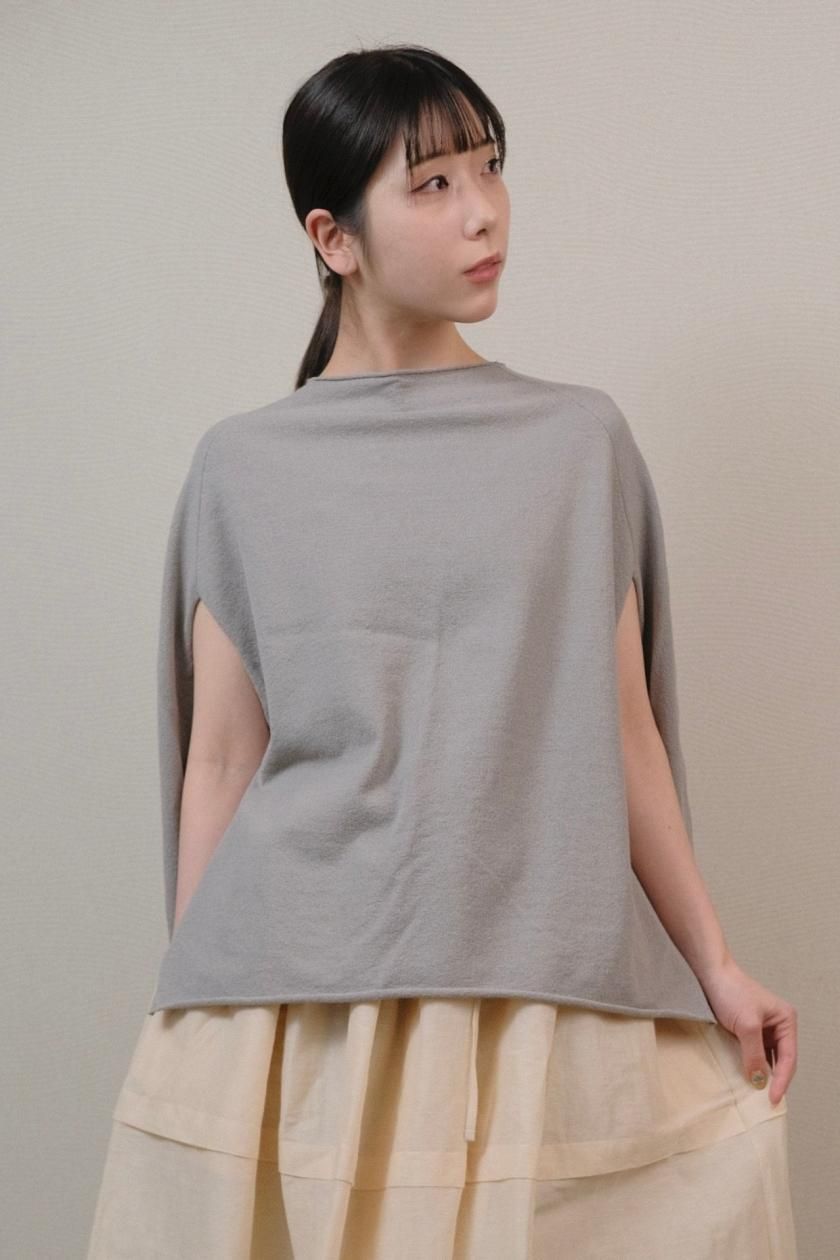 evam eva / poncho | オーガニックコットンとナイロン糸の編み