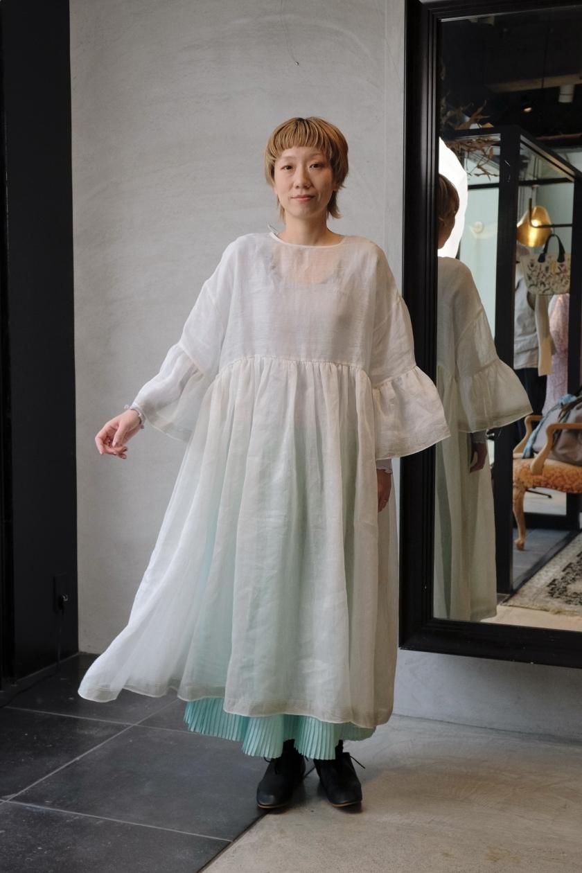 BUNON (ブノン) タイ エンブロイダリードレス ブライトホワイト BUNON【ブノン】エンブロイダリーブラウス(BN7019)