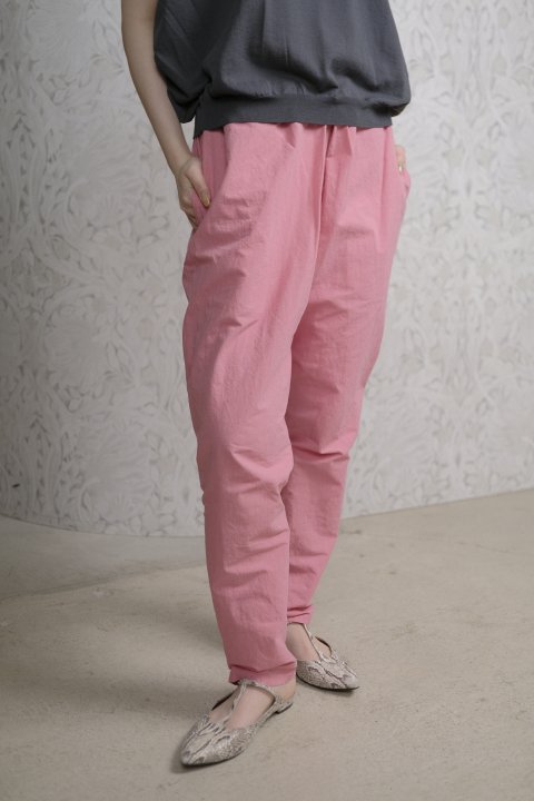 COSMIC WONDER / Cotton linen weather cloth Tattuke pants (Peach jade)
