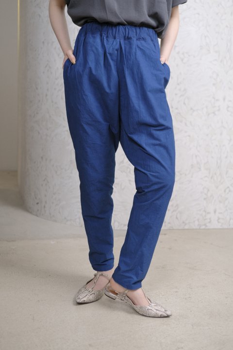 COSMIC WONDER / Cotton linen weather cloth Tattuke pants (Ryukyu indigo)